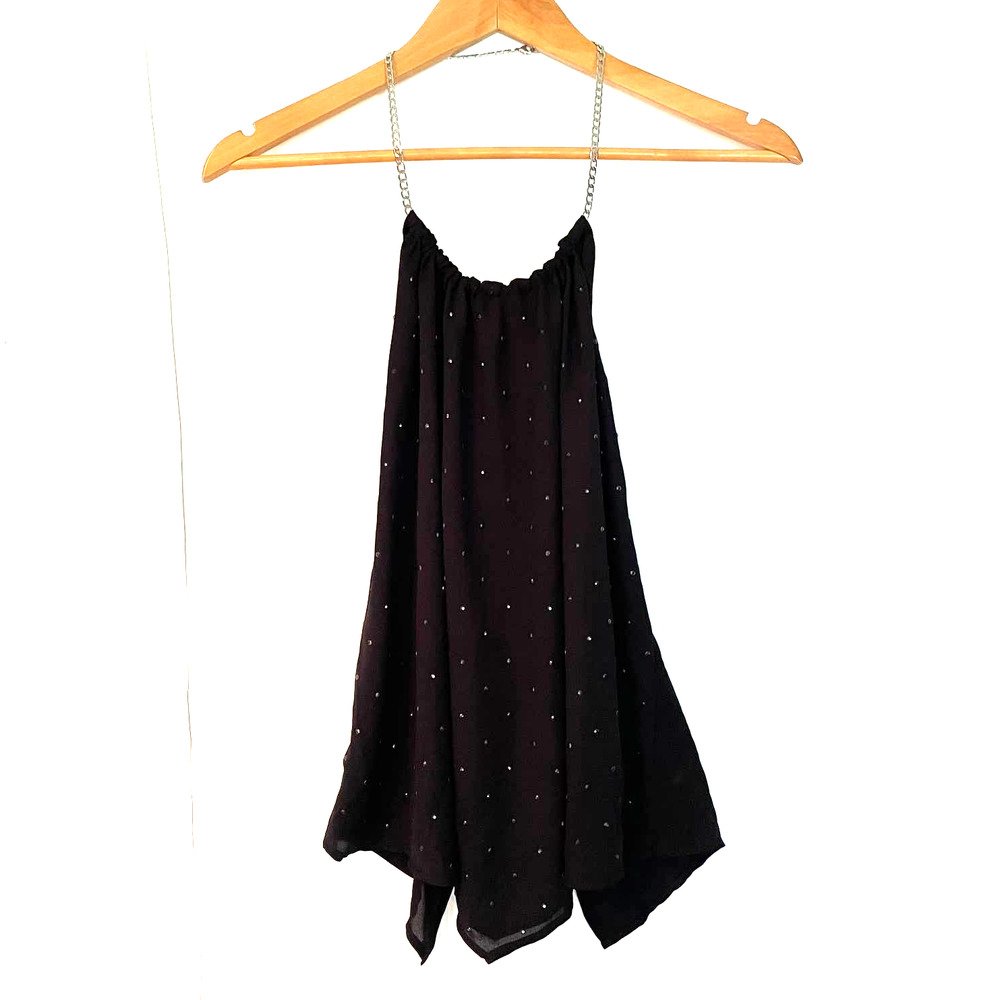 NWT Express Body Shaping Chain Halter Tie Back Top